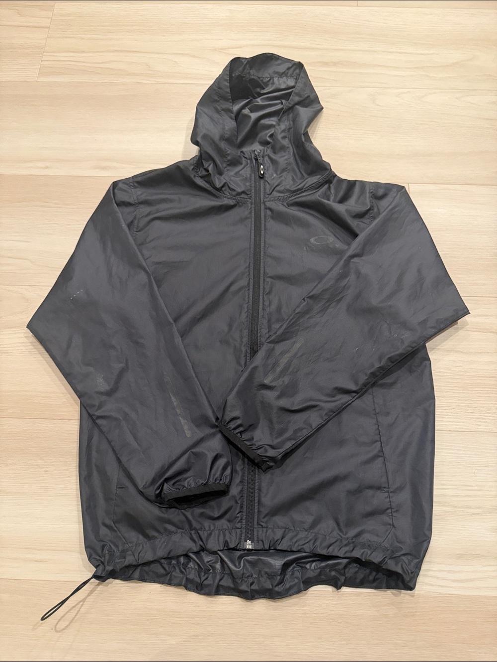 Oakley Black Hooded Windbreaker Jacket -